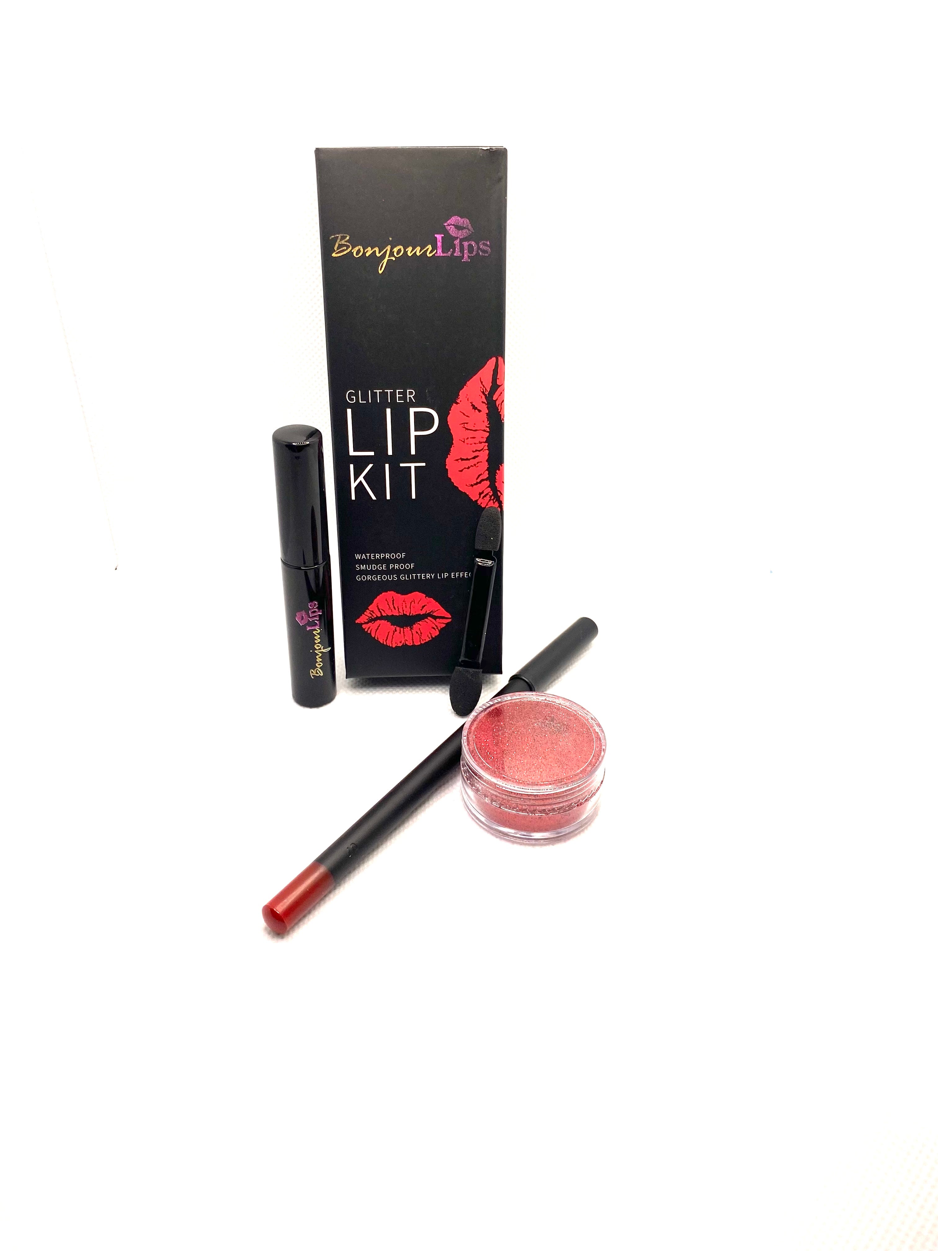Red Glitter Lip Kit